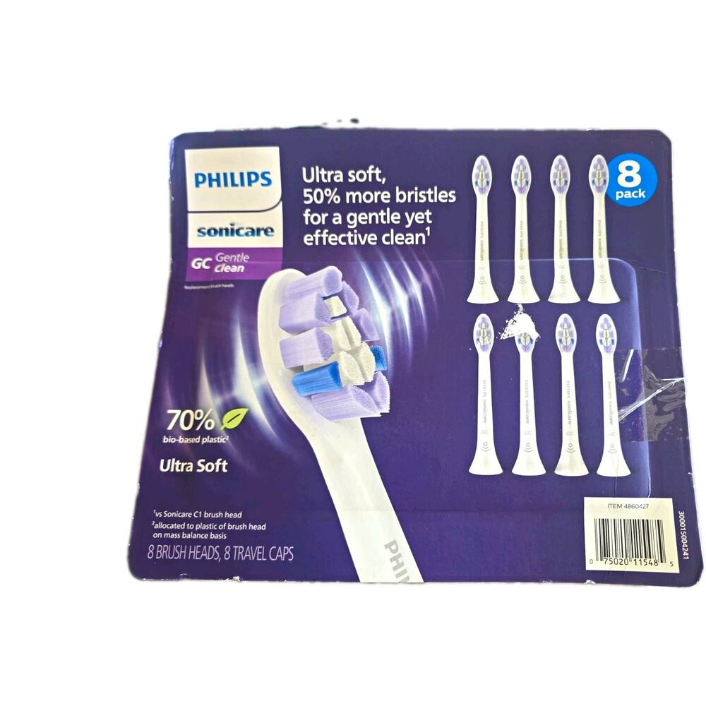 Philips Sonicare GC Gentle Clean 8 Brush Heads Ultra Soft Open Box OEM